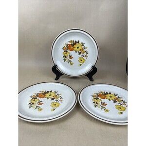 3 Casual Elegance‎ Hearthside Stoneware Chablis Salad Plate 7.5” Retro Japan